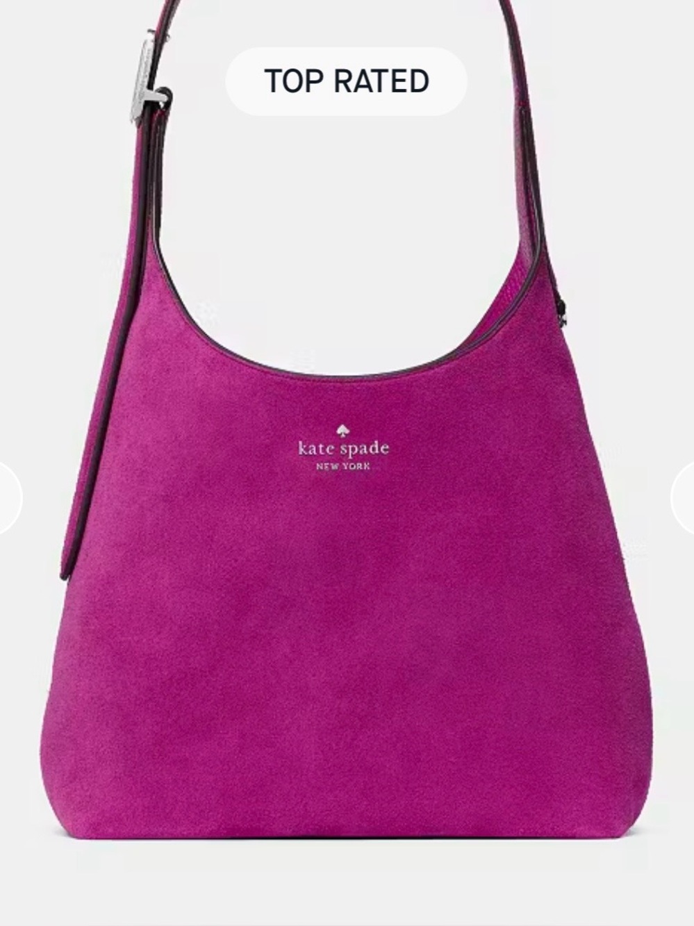 Kate Spade 454 Suede Small Shoulder
Bag in Fuschia. NWT